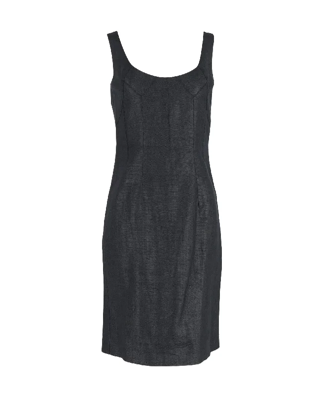 Dolce & Gabbana Tailored Sleeveless Sheath Dress in Black Polyester Casual unclassified dresses