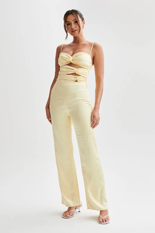 Elina Twist Satin Jumpsuit - Butter Party unclassified dresses