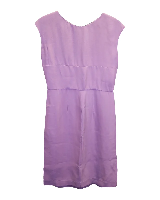 Marni Sleeveless Shift Dress in Purple Crepe Gazar Wedding guest unclassified dresses