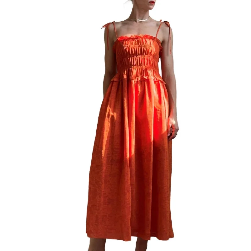 Paula Dress In Bright Orange Chiffon unclassified dresses