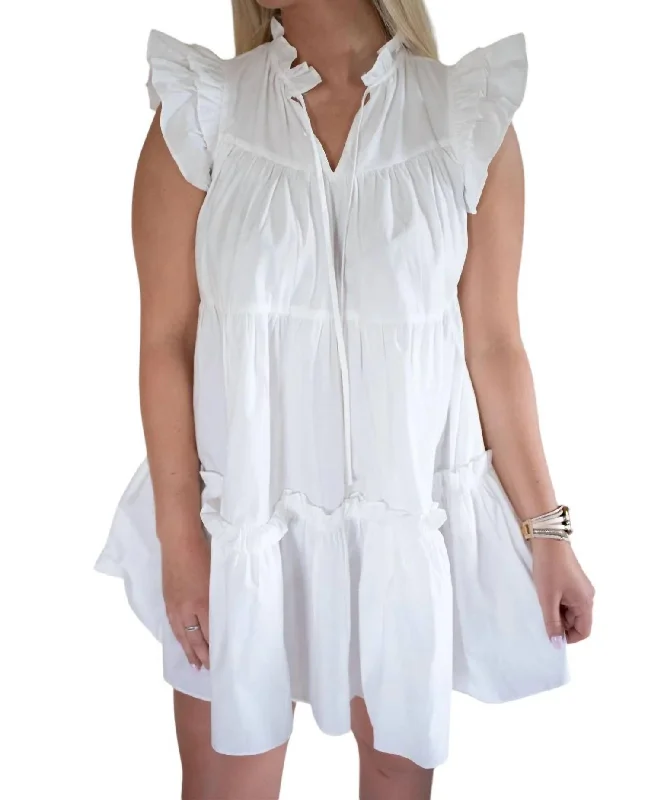 Precious Ruffle Dress In White Y2K unclassified dresses