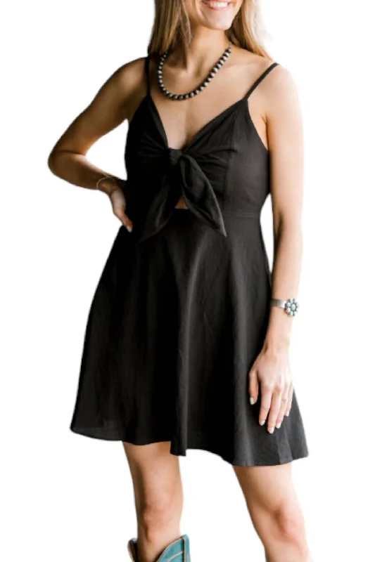 Scott Front Bow Dress In Black Sexy unclassified dresses