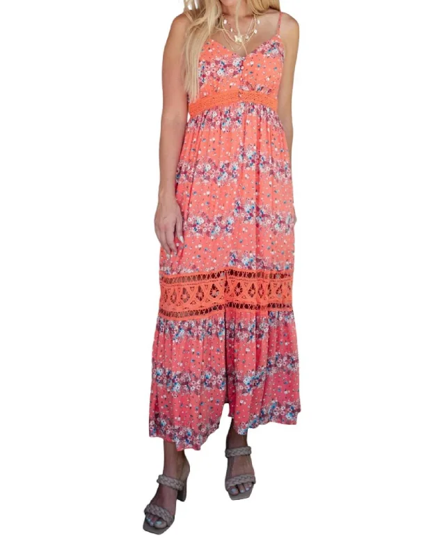 Stripes In Bloom Dress In Coral Popular unclassified dresses