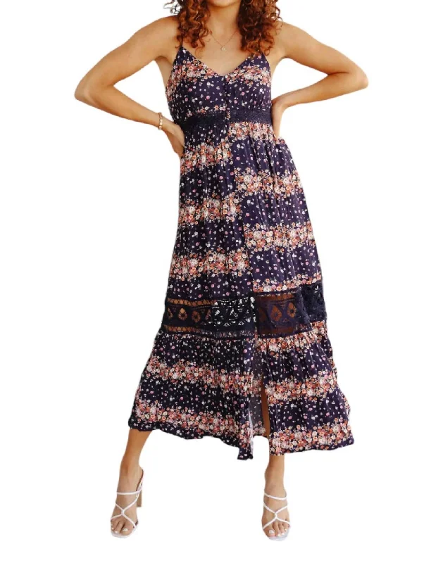 Stripes In Bloom Dress In Navy Fashionable unclassified dresses