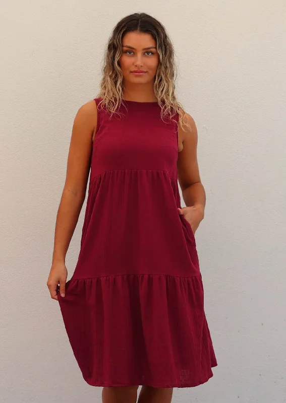 Tully Dress Tibetan Red Flowy unclassified dresses