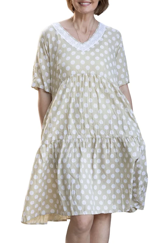 V NECK SPOT DRESS - CLM452 Street style unclassified dresses
